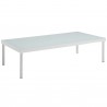 Modway Harmony 8 Piece Outdoor Patio Aluminum Sectional Sofa Set - White Beige - Table in Front Side Angle