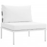 Modway Harmony 8 Piece Outdoor Patio Aluminum Sectional Sofa Set - White White - Armless Chair in Front Side Angle