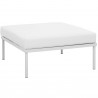Modway Harmony 6 Piece Outdoor Patio Aluminum Sectional Sofa Set - White White - Ottoman in Front Side Angle
