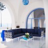 Modway Harmony 6 Piece Outdoor Patio Aluminum Sectional Sofa Set in White Navy - Lifestyle