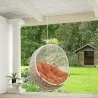 Modway Hide Outdoor Patio Swing Chair Without Stand in White Orange  - Lifestyle - Modway Hide Outdoor Patio Swing Chair Without Stand in White Orange  - Lifestyle