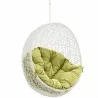 Modway Hide Outdoor Patio Swing Chair Without Stand in White Peridot - Closeup Front Side Angle - Modway Hide Outdoor Patio Swing Chair Without Stand in White Peridot - Closeup Front Side Angle