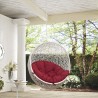 Modway Hide Outdoor Patio Swing Chair Without Stand in White Red - Lifestyle