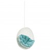 Modway Hide Outdoor Patio Swing Chair Without Stand in White Turquoise - Front Side Angle