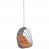 Modway Whisk Outdoor Patio Swing Chair Without Stand in Orange - Front Side Angle