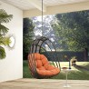 Modway Whisk Outdoor Patio Swing Chair Without Stand in Orange - Lifestyle