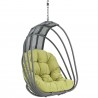 Modway Whisk Outdoor Patio Swing Chair Without Stand in Peridot - Front Side Closeup Angle