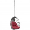 Modway Whisk Outdoor Patio Swing Chair Without Stand in Red - Front Side Angle