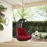 Modway Whisk Outdoor Patio Swing Chair Without Stand in Red - Lifestyle - Modway Whisk Outdoor Patio Swing Chair Without Stand in Red - Lifestyle