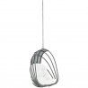 Modway Whisk Outdoor Patio Swing Chair Without Stand in White -  Front Side Angle
