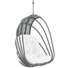 Modway Whisk Outdoor Patio Swing Chair Without Stand in White - Closeup Front Side Angle