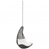 Modway Abate Outdoor Patio Swing Chair Without Stand in Gray White - Front Side Angle