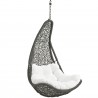 Modway Abate Outdoor Patio Swing Chair Without Stand in Gray White - Closeup Front Side Angle