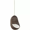 Modway Bean Outdoor Patio Swing Chair Without Stand - Coffee White - Front Side Angle - Modway Bean Outdoor Patio Swing Chair Without Stand - Coffee White - Front Side Angle