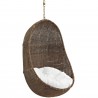 Modway Bean Outdoor Patio Swing Chair Without Stand - Coffee White - Closeup Front Side Angle