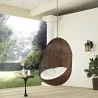 Modway Bean Outdoor Patio Swing Chair Without Stand - Coffee White - Lifestyle - Modway Bean Outdoor Patio Swing Chair Without Stand - Coffee White - Lifestyle