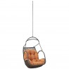 Modway Arbor Outdoor Patio Swing Chair Without Stand in Orange - Front Side Angle