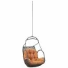 Modway Arbor Outdoor Patio Swing Chair Without Stand in Orange - Front Side Angle - Modway Arbor Outdoor Patio Swing Chair Without Stand in Orange - Front Side Angle