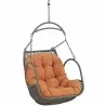 Modway Arbor Outdoor Patio Swing Chair Without Stand in Orange - Seat Closeup in Front Side Angle - Modway Arbor Outdoor Patio Swing Chair Without Stand in Orange - Seat Closeup in Front Side Angle