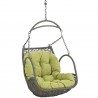Modway Arbor Outdoor Patio Swing Chair Without Stand in Peridot - Seat Closeup in Front Side Angle