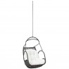 Modway Arbor Outdoor Patio Swing Chair Without Stand in White - Front Side Angle