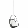 Modway Arbor Outdoor Patio Swing Chair Without Stand in White - Front Side Angle - Modway Arbor Outdoor Patio Swing Chair Without Stand in White - Front Side Angle