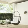 Modway Arbor Outdoor Patio Swing Chair Without Stand in White - Lifestyle - Modway Arbor Outdoor Patio Swing Chair Without Stand in White - Lifestyle