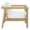 Modway Bayport Outdoor Patio Teak Armchair - Natural White - Side Angle