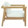 Modway Bayport Outdoor Patio Teak Armchair - Natural White - Side Angle - Modway Bayport Outdoor Patio Teak Armchair - Natural White - Side Angle