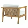 Modway Bayport Outdoor Patio Teak Armchair - Natural White - Back Side Angle - Modway Bayport Outdoor Patio Teak Armchair - Natural White - Back Side Angle