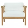 Modway Bayport Outdoor Patio Teak Armchair - Natural White - Front Angle