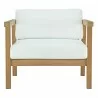 Modway Bayport Outdoor Patio Teak Armchair - Natural White - Front Angle - Modway Bayport Outdoor Patio Teak Armchair - Natural White - Front Angle