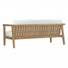 Modway Bayport Outdoor Patio Teak Sofa - Natural White - Back Side Angle