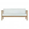 Modway Bayport Outdoor Patio Teak Sofa - Natural White - Front Angle
