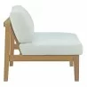 Modway Bayport Outdoor Patio Teak Armless - Natural White - Side Angle - Modway Bayport Outdoor Patio Teak Armless - Natural White - Side Angle