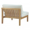 Modway Bayport Outdoor Patio Teak Armless - Natural White - Back Side Angle