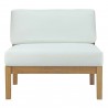 Modway Bayport Outdoor Patio Teak Armless - Natural White - Front Angle