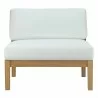 Modway Bayport Outdoor Patio Teak Armless - Natural White - Front Angle - Modway Bayport Outdoor Patio Teak Armless - Natural White - Front Angle