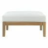 Modway Bayport Outdoor Patio Teak Ottoman - Natural White - Front Angle - Modway Bayport Outdoor Patio Teak Ottoman - Natural White - Front Angle