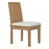 Modway Marina Outdoor Patio Teak Dining Chair - Natural White - Front Side Angle