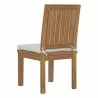 Modway Marina Outdoor Patio Teak Dining Chair - Natural White - Back Side Angle - Modway Marina Outdoor Patio Teak Dining Chair - Natural White - Back Side Angle