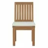 Modway Marina Outdoor Patio Teak Dining Chair - Natural White - Front Angle - Modway Marina Outdoor Patio Teak Dining Chair - Natural White - Front Angle