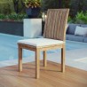 Modway Marina Outdoor Patio Teak Dining Chair - Natural White - Lifestyle