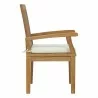 Modway Marina Outdoor Patio Teak Dining Chair - Natural White - Side Angle - Modway Marina Outdoor Patio Teak Dining Chair - Natural White - Side Angle