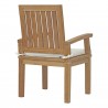 Modway Marina Outdoor Patio Teak Dining Chair - Natural White - Back Side Angle