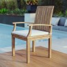 Modway Marina Outdoor Patio Teak Dining Chair - Natural White - Lifestyle