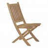 Modway Marina Outdoor Patio Teak Folding Chair - Natural - Front Side Angle