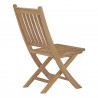 Modway Marina Outdoor Patio Teak Folding Chair - Natural - Back Side Angle