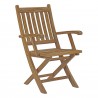 Modway Marina Outdoor Patio Teak Folding Chair - Natural - Front Side Angle