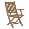 Modway Marina Outdoor Patio Teak Folding Chair - Natural - Front Side Angle - Modway Marina Outdoor Patio Teak Folding Chair - Natural - Front Side Angle